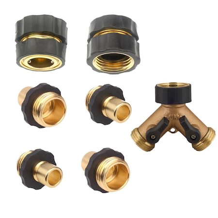 Thrifco Plumbing 7Pcs Aluminum Garden Hose Quick Connector Sets 8430387